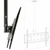 32-65” Large Ceiling Mount TV Bracket – Adjustable LCD/LED Television Pole Stand