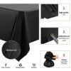 10 Pack Black Disposable Plastic Tablecloths,Plastic Rectangle Tablecloth Tablecloths 54 Inch x 108 Inch Party Table Cover for Picnic BBQ,Wedding