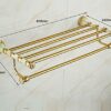 HIGOH Towel Racks,Bathroom Towel Rack Wall Mounted Towel Holder,Brass Bath Hardware Copper Jade Accessories Towel Rack/Bar,Bath Shelf,Towel Holde