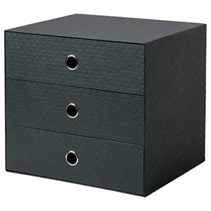 Ikea PALLRA mini chest with 3 drawers, 33x26 cm, black