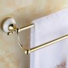 TBIIEXFL Gold Color Wall Mounted Stainless Steel Double Towel Bars Bathroom Towel Hanger Bathroom Accessories Towel Rack