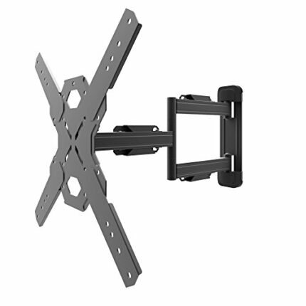 Kanto PS300 Full Motion Flat Panel TV Mount — Fits ¬26” to 60” Monitors — Single Stud Wall Plate — Solid Steel Construction — For Square VESA Pat
