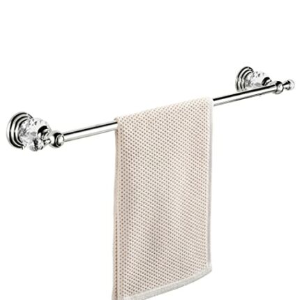 BATHSIR Chrome Towel Bar, Crystal Towel Holder 24 Inch for Bathroom Hand Towel Rack Wall Mounted