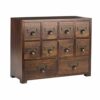 Traditional Card Catalog Solid Wood Small Chinese Medicine Small Curio Cabinet l Vintage Retro Look Tea Storage Organizer Apothecary Drawer Dress