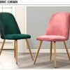 dining chair Living Room Chair Velvet Dining Chair Upholstered Armchair Kitchen Living Room Counter Lounge Chairs (Color : Green)