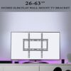 NTEK 26-63 Inch TV Wall Bracket, Ultra-Thin Fixed TV Bracket Holds up to 50kg, TV Mount with VESA 200x200mm, 200x400mm,300x300mm & 400x400mm with