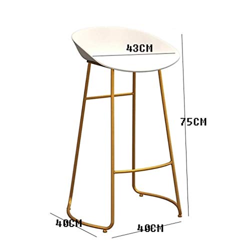 SDFGH Bar Stool Chairs High Chair Simple Wrought Iron Bar Chair Gold Stool Dining Chair Nordic Pub Accessories Leisure