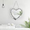 Aeveco Heart Shaped Silver Mirror for Wall Decoration with Crystal Crush Diamond, Dimention12x12x0.5 inch, Wall Hang Frameless Wall Mirror, Spark