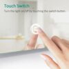 EMKE Round Led Bathroom Mirror, 50CM Illuminated Makeup Mirror Frameless Circular Bathroom Mirror with Smart Switch, Memory Function, Adjust Brig