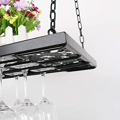 OUSIKA Wine Racks,Ceiling Industrial Hanging Wine Glass Racks Stemware Holder Adjustable Height Decoration Shelf