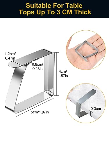 Bohoray 16 Pieces Table Cloth Clips for Outside Table,Tablecloth Clips,Table Clips for Table Cloth Outdoor,Stainless Steel Table Cover Clips Adju