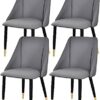 dining chair Office Reception Chairs Business Dining Chairs Set Kitchen Dining Chairs Set of 4 Matte Leather Upholstered Accent Chairs Modern Liv