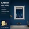 HIGEINE Bathroom Wall Cabinet with Mirror, Mirrored Wall Storage Cabinet，Mirrored Medicine Cabinet,Defogger LED Mirror Bathroom Storage