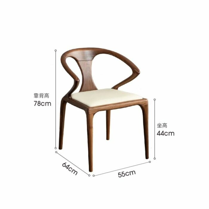 JJZXD Retro Simple Dining Chairs Solid Wood Chair Negotiate Reception Office Home Furniture