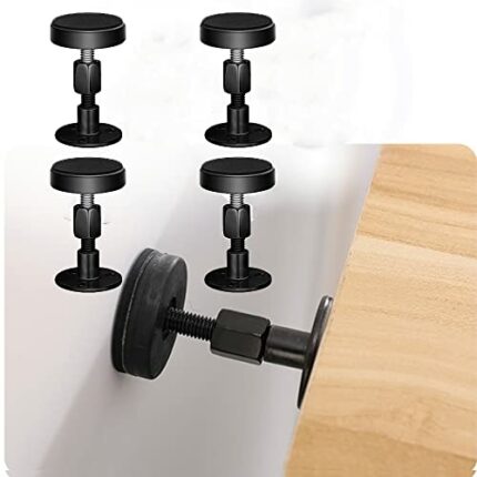 OUKEYI 4 Pack Adjustable Threaded Bed Frame Anti-Shake Tool,Bed stoppers, Headboard Stoppers，Wall Bed headboard Anti-Shake Fixer for Beds Cabinet