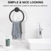 NileHome Towel Holder for Bathroom Wall Matte Black Towel Ring 304 Stainless Steel Hand Towel Holder Heavy Duty Towel Hanger for Bath, Kitchen