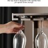 Wine Rack with Glass Holder, Countertop Wine Rack, Wooden Wine Holder Wall-mounted, Perfect for Home Decor & Kitchen Storage Rack (Hold 6 Bottles