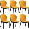 Kitchen Dining Room Furniture Chairs Modern Design Dining Chair Set Of 6 Water Proof PU Leather High Back Padded Soft Seat Reception Chair for Di