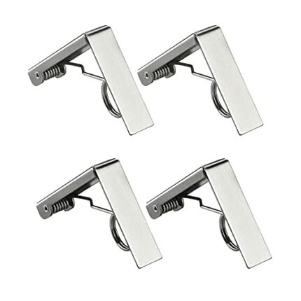 ZoomSky 4pcs Tablecloth Clips, Picnic Table Cloth Holder Stainless Steel Table Cover Clamps Silver Tablecloth Clamp Holders for Home Kitchen Picn
