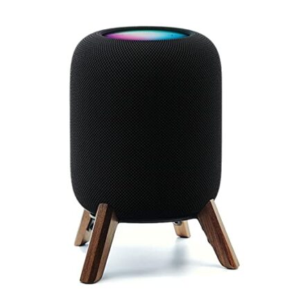 Real Wood Stand for Homepod 2nd gen (2023 Released), Wooden Holder with Metal Frame for Better Sound,Sturdy Stable Mount with Anti-Slip Protects