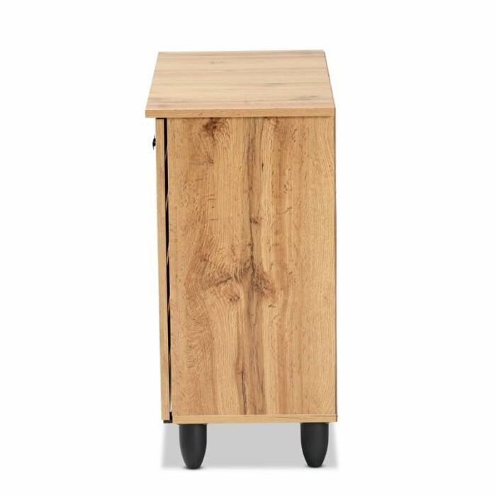 TJLSS Wood 2-Door Shoe Storage Cabinet Entrance Shoe Cabinet Oak Finished Wooden Door Shoe Cabinet Foyer