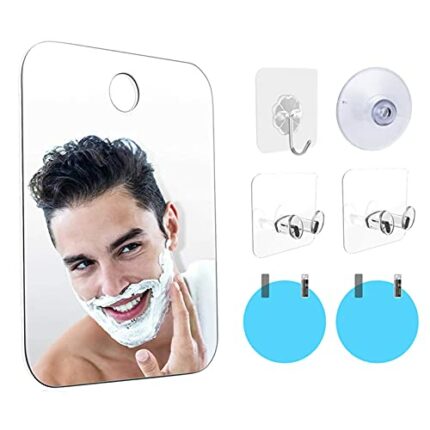 Fogless Mirror, Fog-free Travel Mirror - Fogproof Shatterproof Shower Mirror - Portable Wall Hanging Shower Mirror With Suction Cups And Hooks Fo