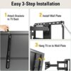 Mounting Dream TV Wall Bracket Mount for Most 26-65 Inch TVs, Max VESA 400x400mm, Tilt Swivel for TV Max 45kg, Full Motion Double Arms Fit OLED L
