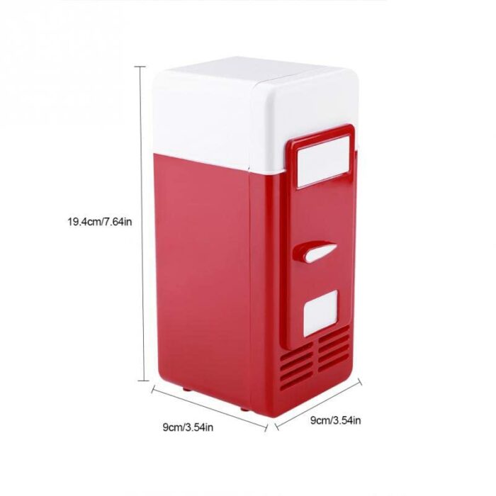 SDFGH Mini Fridge Refrigerator with LED Light Fridge Beverage Drink Cooler and Warmer Fridge Mini Car Refrigerator (Color : Rosso, Size : 19.4 x