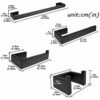 HIGOH Towel Rack Towel Holder 4Pc Bathroom Accessories Set Towel Bar,Towel,Coat Hook,Stainless Steel Matte Towel Bar Bathroom Hardware