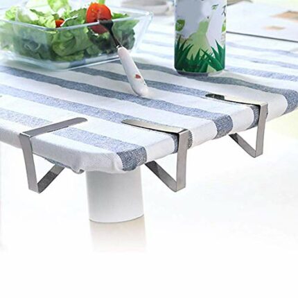 Wifehelper 8pcs Tablecloth Clips Windproof Stainless Steel Tablecloth Clips Table Cover Clamps for Home Dinner Parties Buffet