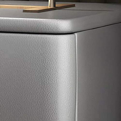 LUKEO Minimalist Bedside Table Leather Art Storage Cabinet, Bedroom with Drawer Bedside Table
