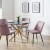 Julian Bowen Set of 2 Delaunay Dining Chairs, Dusky Pink, Height: 83, Width: 50, Depth: 59cm