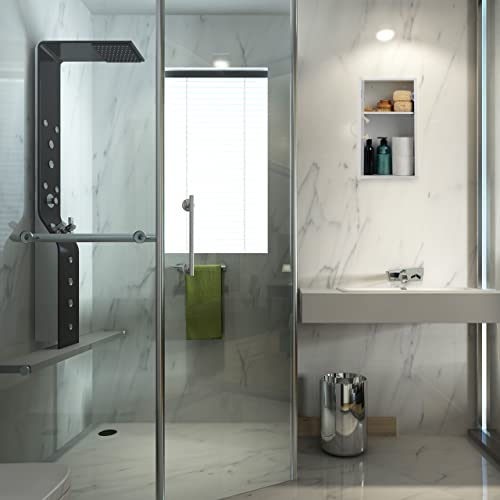 Relaxdays Bathroom Cabinet, Wall Mounted, Adjustable Storage, Shelves, Narrow, Cupboard, HxWxD: 50 x 30 x18.5cm, White, Fibreboard, Plant fibre,