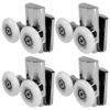 Nicoone 4PCS Shower Door Wheels,23mm Top and Bottom Shower Door Rollers,Zinc Alloy Shower Door Replacement Rollers for Both Flat Sliding/Curved S