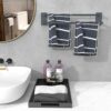 Towel Rail, No Drilling Bathroom Towel Rail Self Adhesive Wall Mounted Double Hand Towel Holder Made of 304 Brushed Stainless Steel for Bathroom
