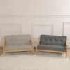 通用 Double Kids Sofa Couch/PVC Leather Toddler Chair Couch/Wooden Frame 2 Seater Children Sofa (Gray)