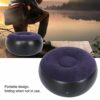 01 Inflatable Flocking Chair, Indoor Outdoor Inflatable Stool Footrest Blue Round for Home for Travel