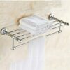 Bathroom Lavatory Towel Rack Towel Shelf with one Towel Bars Wall Mount Holder, Stainless steel rack