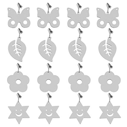 EMSea 16pcs Tablecloth Weights Stainless Steel Decorative Table Cloth Holder Clamps for Outdoor and Indoor Home Garden Picnic Leave/Flower/Star/B