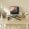 Fenge Standing Desk for Laptop 65×40cm Desktop Sit to Stand Up Desk Conventer Portable Height Adjustable Desk Riser, Oak