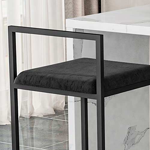 RTYHN Breakfast Barstools Set of 2 Modern Bar Stool Counter Height Bar Stool Black Upholstered Barstool Seat Height 25.6inch the load capacity 15