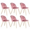 TFIIEXFL A Set Of 6 Dining Chairs With Soft Velvet And Metal Feet, Suit For Kitchen, Dining Room, Living Room, Lounge (Pink/Green/Blue)) (Color :