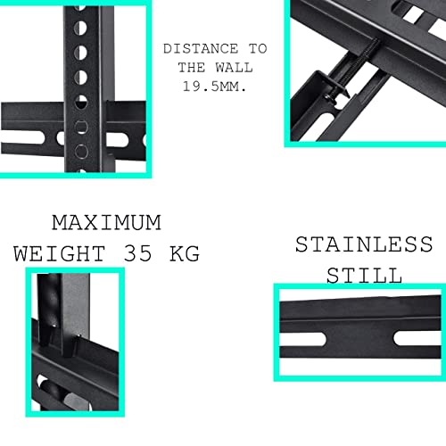 SAFEKOM| TV Wall Bracket for 26-63 Inches, Slim Flat Wall Mount, TV Bracket For 3D LCD, LED, Plasma, Sturdy Strong Flat TV Wall Mount,50Kg Weight