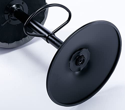 Swivel Faux Leather Barstools Adjusatble Seat Height Modern Upholstered Bar Stools, Black Metal Footrest Base, for Dining Room Breakfast Home Pub