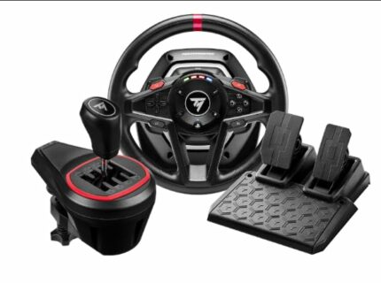ThrustMaster T128 Force Feedback Racing Wheel with Magnetic Pedals + TH8S Shifter Add-On, 8-Gear Shifter Compatible with PlayStation and PC