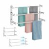 WeeGoo 3-Tier Towel Rail 43-75cm Adjustable Towel Rail Wall Mounted 304 Stainless Steel Towel Bar Towel Storage Towel Holder for Bathroom Shower