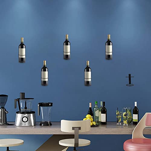 Anlayliay Wine Wall Holder, 6 Pack Wall Mounted Wine Rack, Metal Wine Bottle Display Holder for Wine Storage Wall Wine Theme Decor