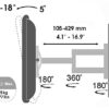 Allcam L273AM Universal Swivel Arm Wall Bracket for 40-65 inch Plasma/LED TV w/Free 360° Pan Tilt 18° Max Mount Size 600x400mm & 35KG Weight