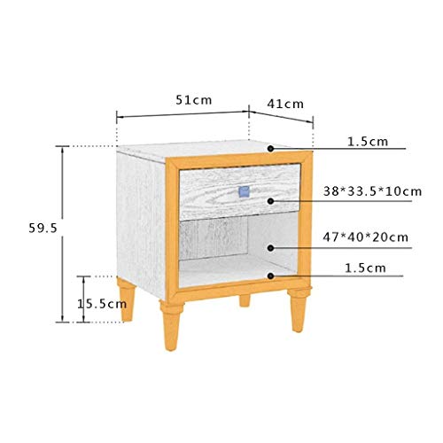 LUKEO Bedside table - Bedside Table with Drawer and Storage Shelf, End Table for Bedroom Living Room Home Furniture