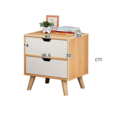 LUKEO Bedroom Bedside Table Locker Side Cabinet Locker, Drawer Small Room Bedside Table Solid Wood Feet